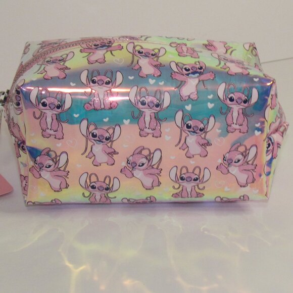Disney Stich Angel Holographic Zippered Makeup Bag NWT - Picture 4 of 4